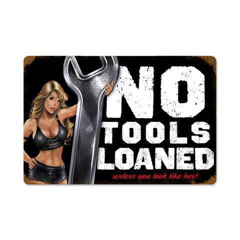 No Tools Pinup Metal Sign Wall Decor 12 x 18