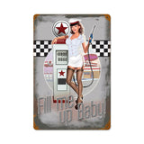 50's Pump Girl Metal Sign Wall Decor 18 x 12