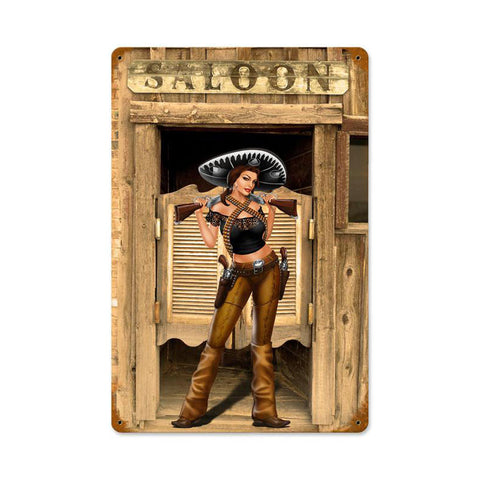 Bandita Saloon Metal Sign Wall Decor 18 x 12