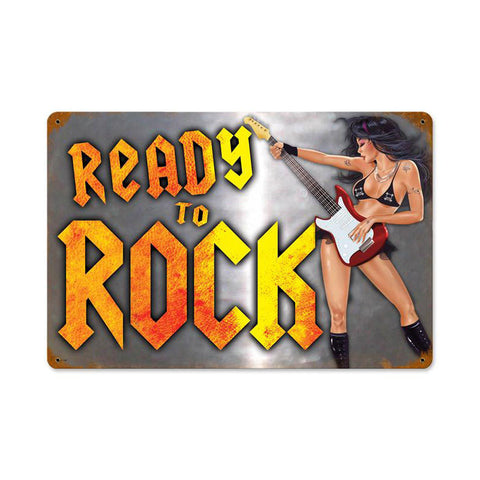 Ready to Rock Metal Sign Wall Decor 12 x 18