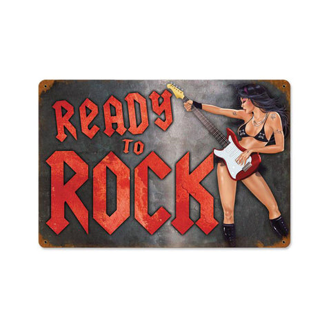 Ready to Rock Metal Sign Wall Decor 18 x 12