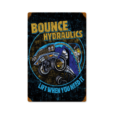 Bounce Hydraulics Metal Sign Wall Decor 12 x 18