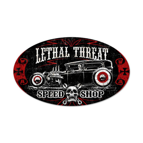 Lethal Speedshop Metal Sign Wall Decor 24 x 14