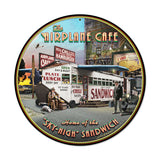 Airplane Cafe Metal Sign Wall Decor 14 x 14
