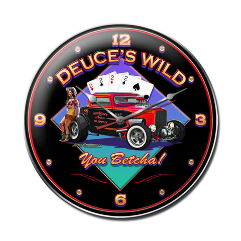 Deuces Wild Metal Sign Wall Decor 14 x 14