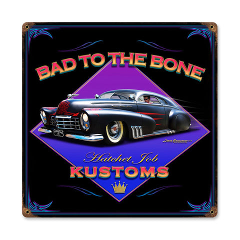 Bad to the Bone Metal Sign Wall Decor 12 x 12