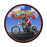 Ride Hard Metal Sign Wall Decor 14 x 14