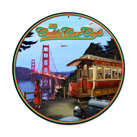 Cable Car Metal Sign Wall Decor 14 x 14