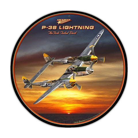 P38 Metal Sign Wall Decor 28 x 28