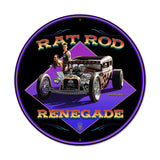 Rat Rod Renegade Metal Sign Wall Decor 28 x 28