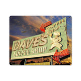 Daves Coffee Shop Metal Sign Wall Decor 15 x 12