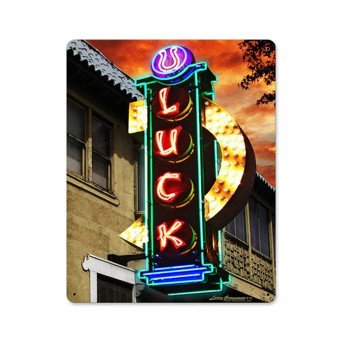Luck Metal Sign Wall Decor 12 x 15