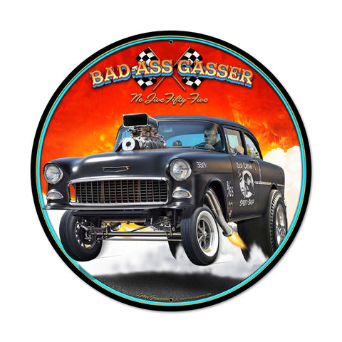 Bad Ass Gasser Metal Sign Wall Decor 28 x 28