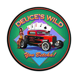 Deuces Wild II Metal Sign Wall Decor 14 x 14