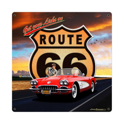 Route 66 II Metal Sign Wall Decor 18 x 18