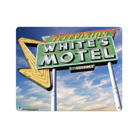 Whites Motel Metal Sign Wall Decor 15 x 12