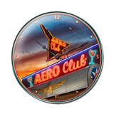 Aero Club Clock Metal Sign Wall Decor 14 x 14