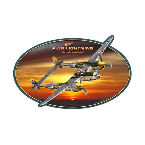 P38 Metal Sign Wall Decor 18 x 11