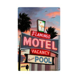 Flamingo Motel Metal Sign Wall Decor 24 x 36