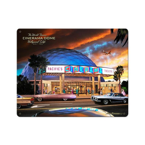 Cinerama Dome Metal Sign Wall Decor 15 x 12