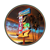 Steel's Motel Sign Metal Sign Wall Decor 14 x 14