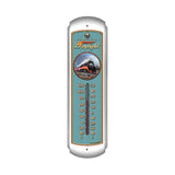 Daylight Winter Train Thermometer Metal Sign Wall Decor 5 x 17