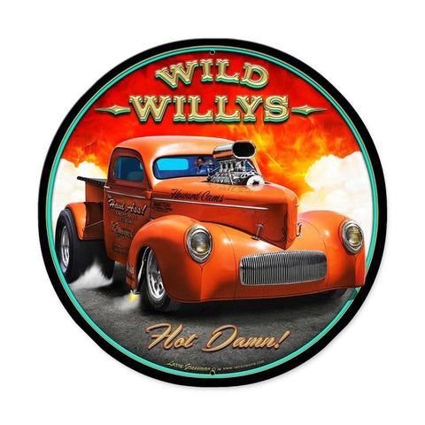 Wild Willys Metal Sign Wall Decor 28 x 28
