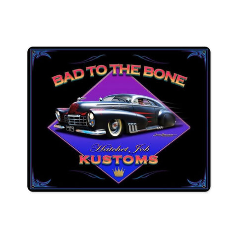 Bad to the Bone Metal Sign Wall Decor 15 x 12