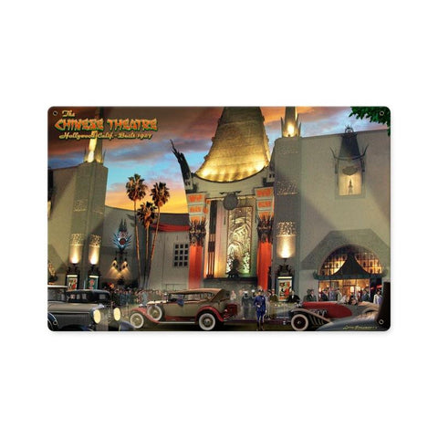 Chinese Theatre Metal Sign Wall Decor 18 x 12