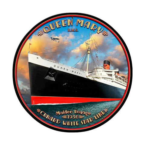 Queen Mary Metal Sign Wall Decor 14 x 14