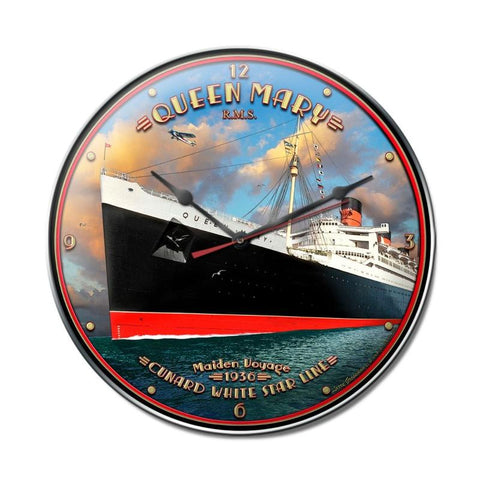 Queen Mary Clock Metal Sign Wall Decor 14 x 14