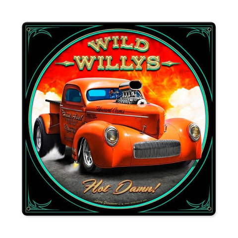 Wild Willys Metal Sign Wall Decor 12 x 12