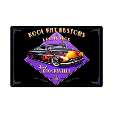 Kool Kat Kustoms Metal Sign Wall Decor 36 x 24