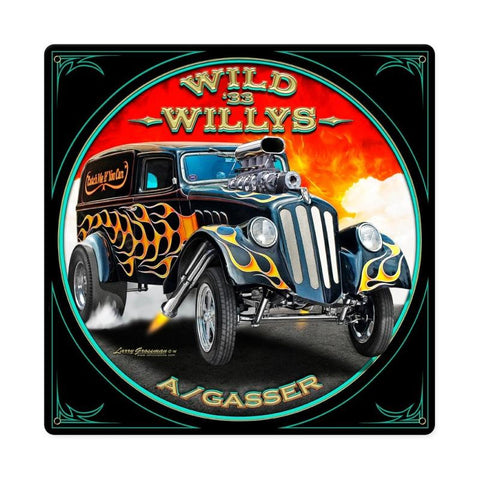 Wild Willys Metal Sign Wall Decor 12 x 12