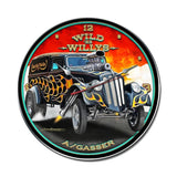 Wild Willys Clock Metal Sign Wall Decor 14 x 14