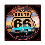 Route 66 Girl Metal Sign Wall Decor 12 x 12