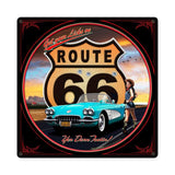 Route 66 Girl Metal Sign Wall Decor 18 x 18
