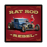 Rat Rod Rebel Metal Sign Wall Decor 18 x 18