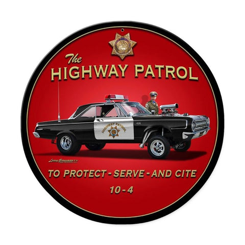 Highway Patrol Metal Sign Wall Decor 14 x 14