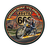 Highway to Hell Metal Sign Wall Decor 28 x 28