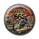 Highway to Hell Clock Metal Sign Wall Decor 14 x 14