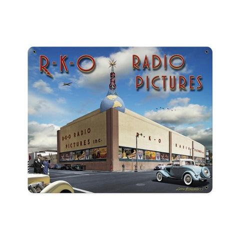 RKO Studios 2 Metal Sign Wall Decor 15 x 12