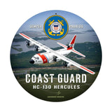 Coast Guard C130 Metal Sign Wall Decor 14 x 14