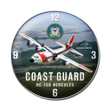 Coast Guard C130 Clock Metal Sign Wall Decor 14 x 14