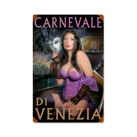 Carnivale di Venezia Metal Sign Wall Decor 12 x 18