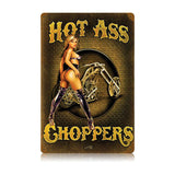 Hot Ass Choppers Metal Sign Wall Decor 12 x 18