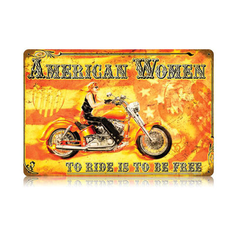 American Women Metal Sign Wall Decor 18 x 12