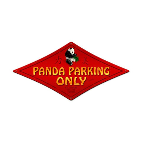 Panda Parking Metal Sign Wall Decor 22 x 14