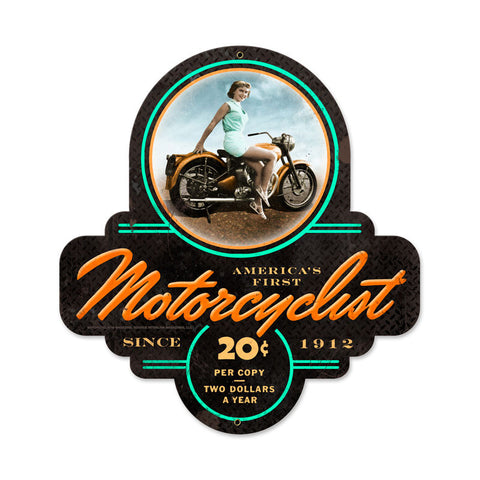 Biker Girl Metal Sign Wall Decor 17 x 18