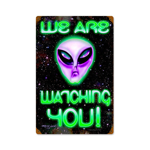 We Are Watching You Metal Sign Wall Decor 12 x 18